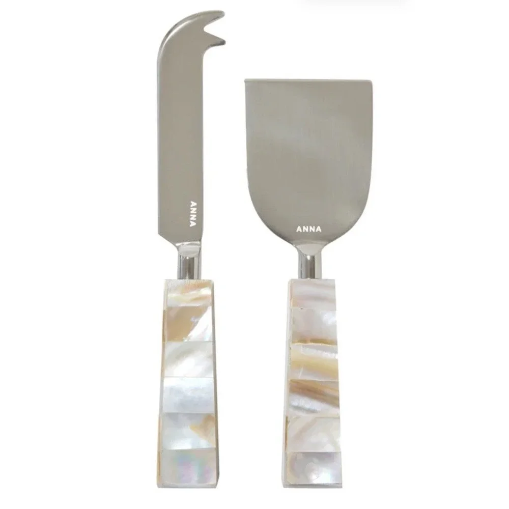 Anna New York Mother of Pearl Cheese Knives (Set of 2) NIB